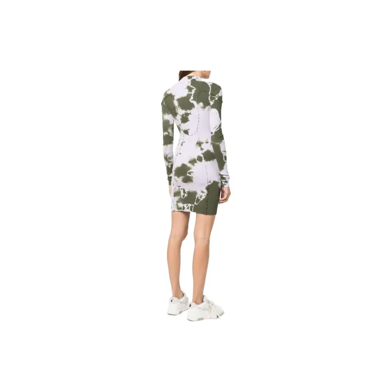 OFF-WHITE Bling Tie-dye Ribbed Minidress-3