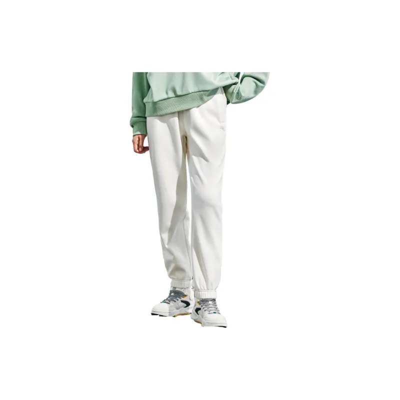 ANTA Sports Life Collection Knitted Sweatpants Women's Vanilla White-3