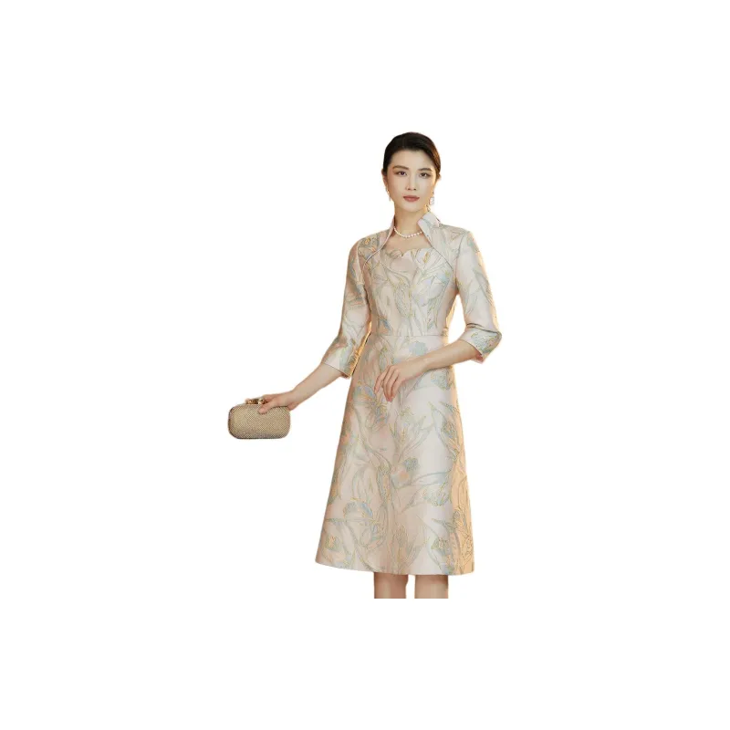 BBLLUUEE Long Sleeved Dress Women's Light Cherry Blossom Pink-1