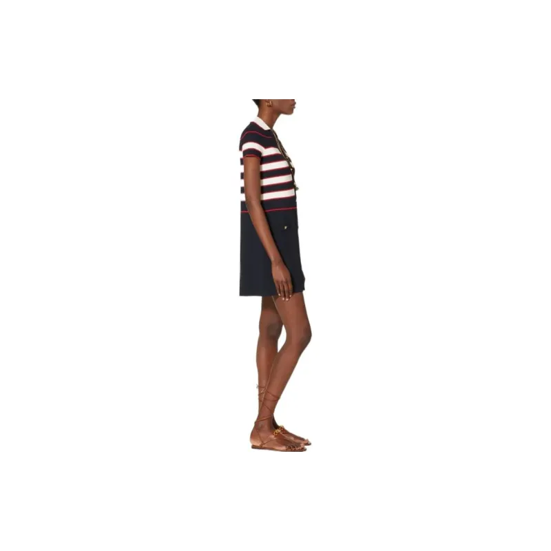 Valentino SS22 Short Sleeved Dresses Women's Dark Blue-3
