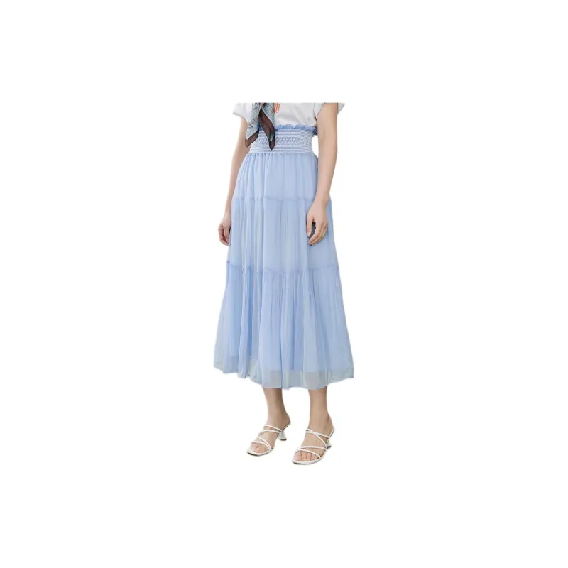 Hush Puppies Casual Long Skirts Women's Light Blue-1