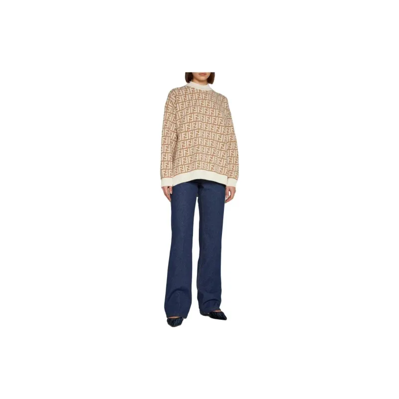 FENDI FW22 Sweater Women's Beige-2