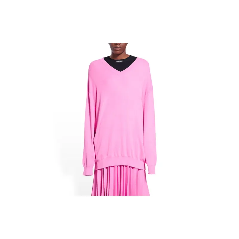 Balenciaga V Neck Oversize Knit Sweater-2