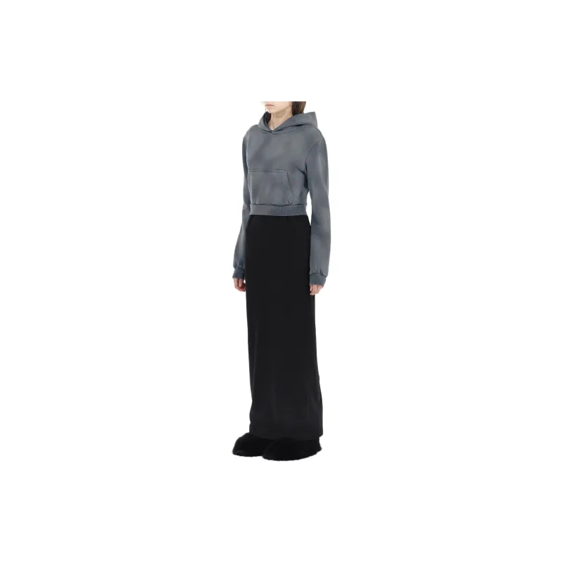 WE11DONE Long Sleeved Dress Women's Charcoal Gray-2