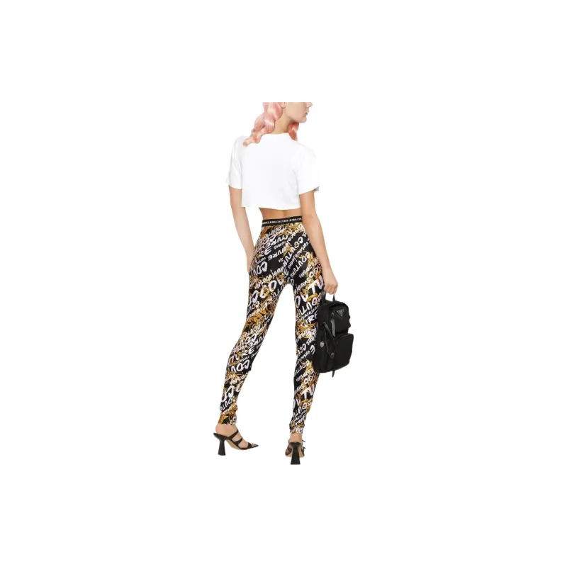 VERSACE JEANS COUTURE Logo print Baroque pattern Leggings-3