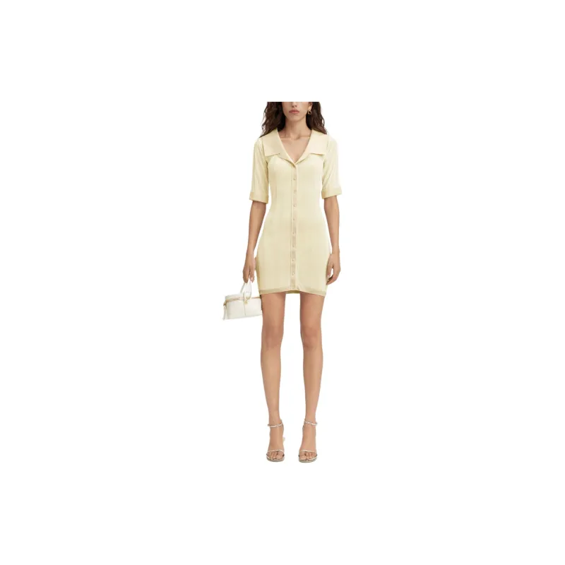 Jacquemus Knitted Mini Shirt Dress-1