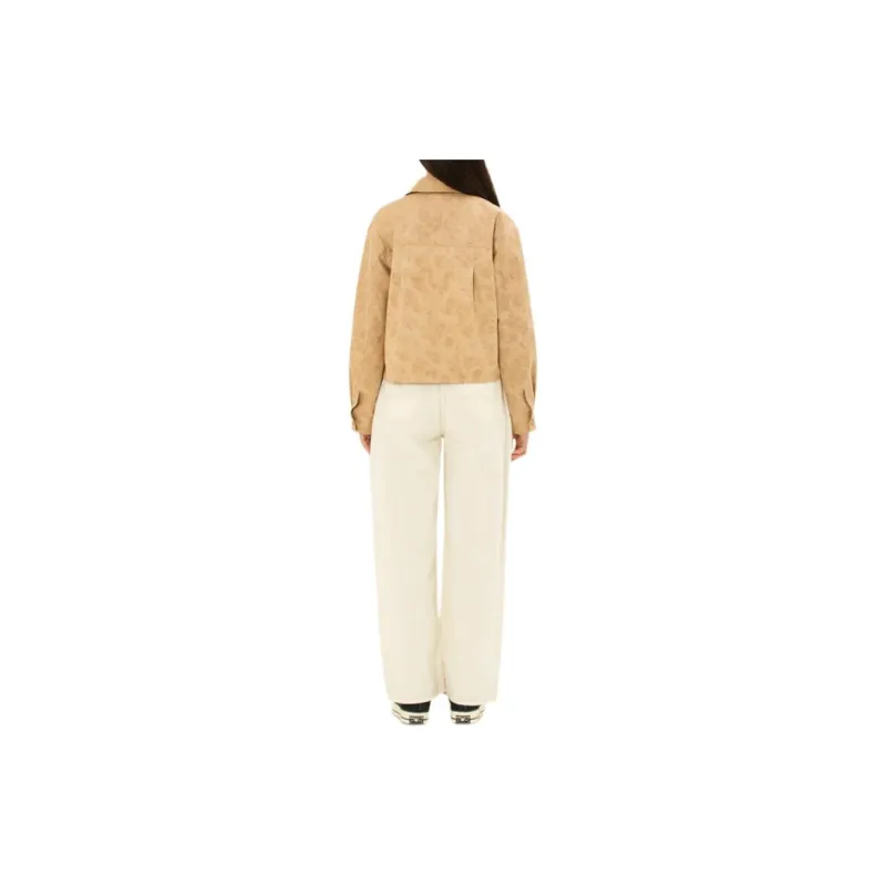 Lee Leather Jacket Women's Beige-3