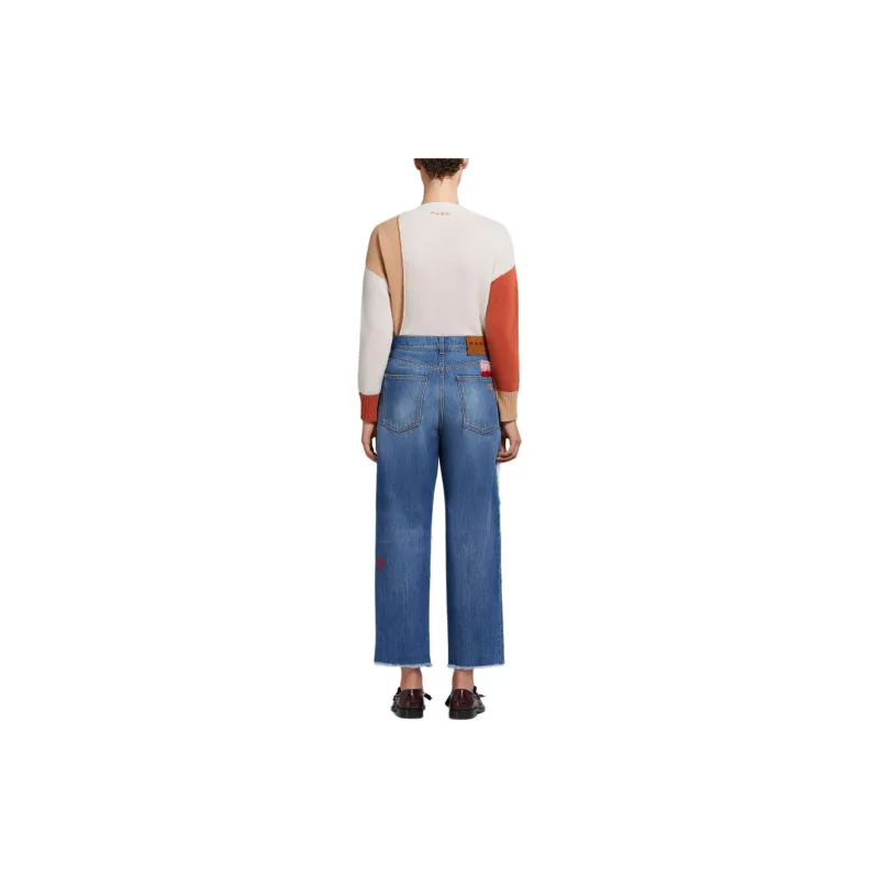 MARNI Denim-patchwork Straight-leg Jeans-2