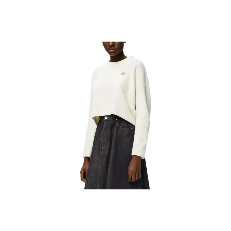 LOEWE Loose Fit Sweater Women's White-2