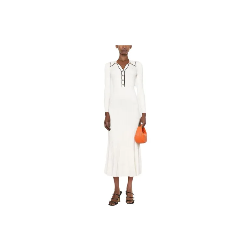 Self portrait Long Sleeved Dresses Women's White-3