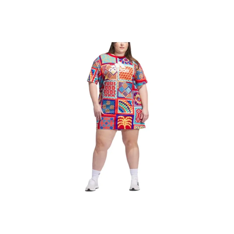 Adidas x FARM RIO Slim Dress Short-Sleeved Dresses Women's Multicolor-1