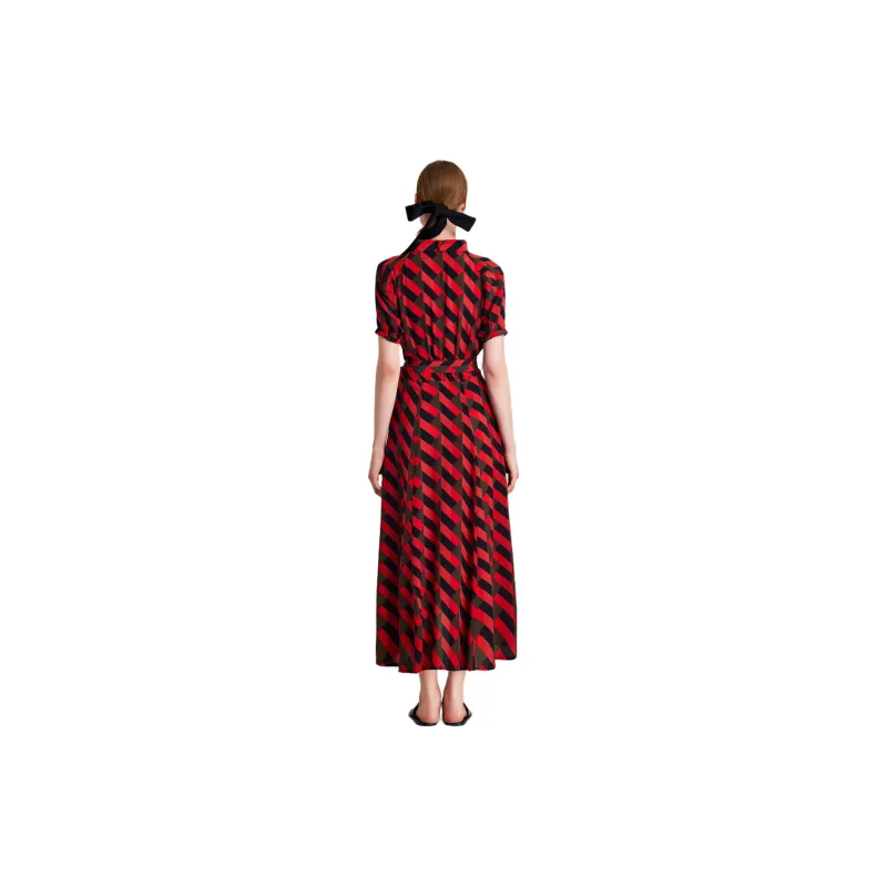 HAVVA Short Sleeved Dresses Women's Red-0