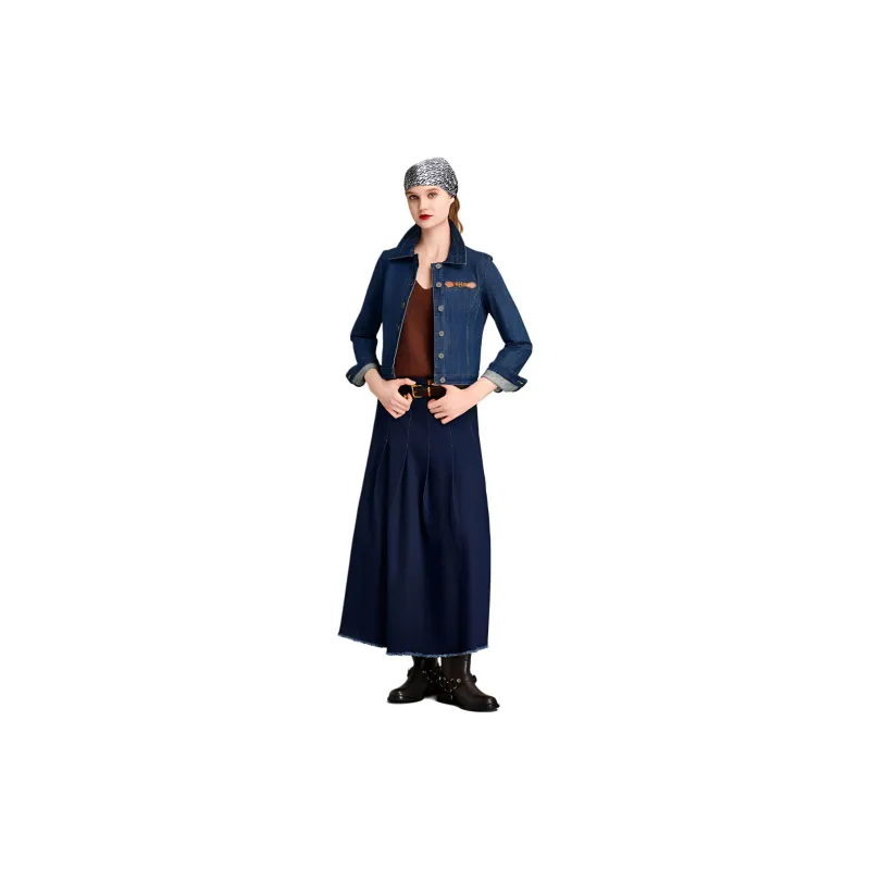 HAVVA Denim Jacket Women's Blue-1
