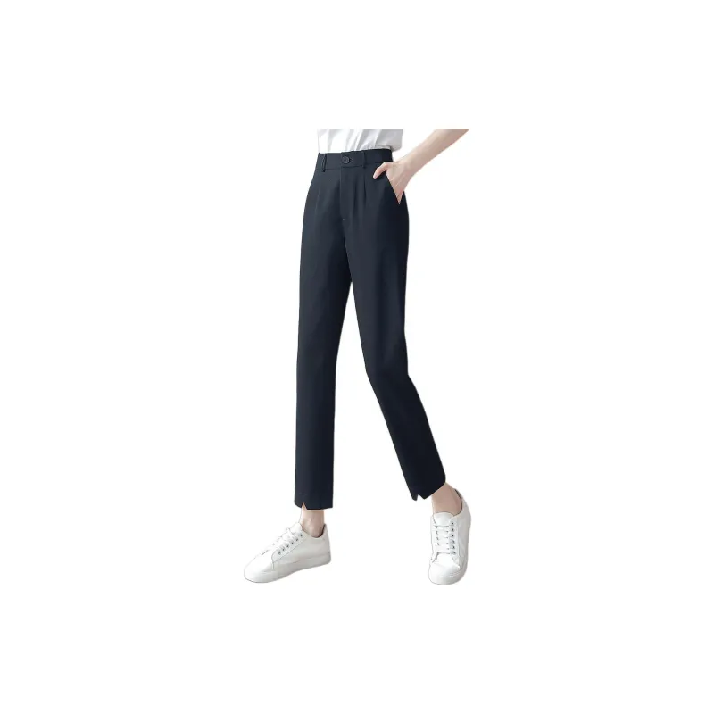 Mo Han Yi Mei Casual Pants Women's Navy Blue-2