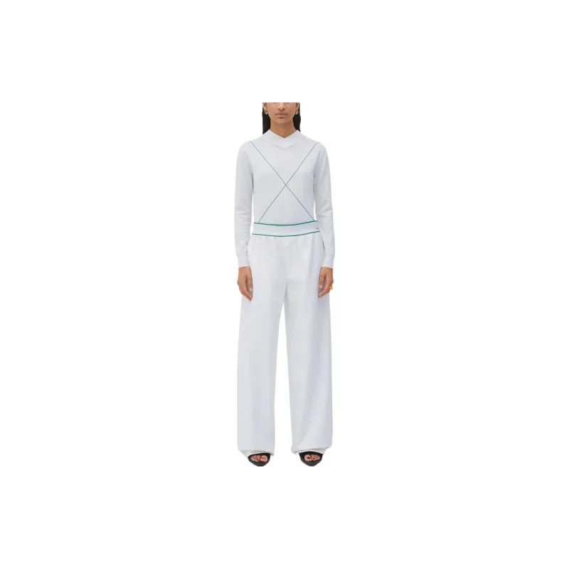 Bottega Veneta Logo Waistband Wide Leg Trousers-1