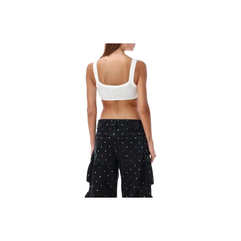 The Attico Embellised Knitted Cropped Tank Top-2
