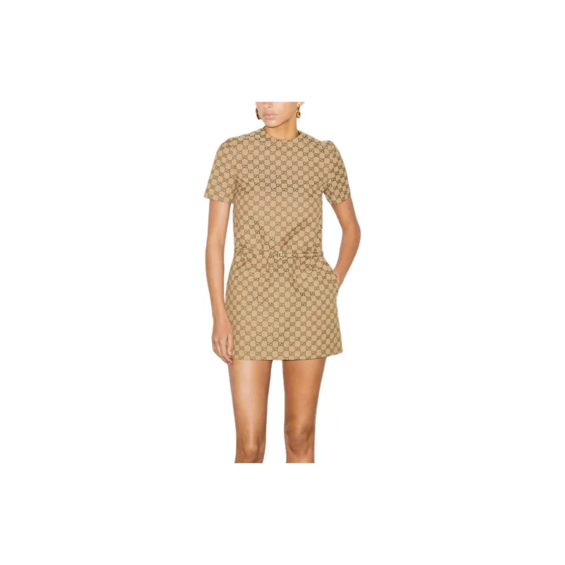 GUCCI Gg Drop Shoulder Mini Dress-1
