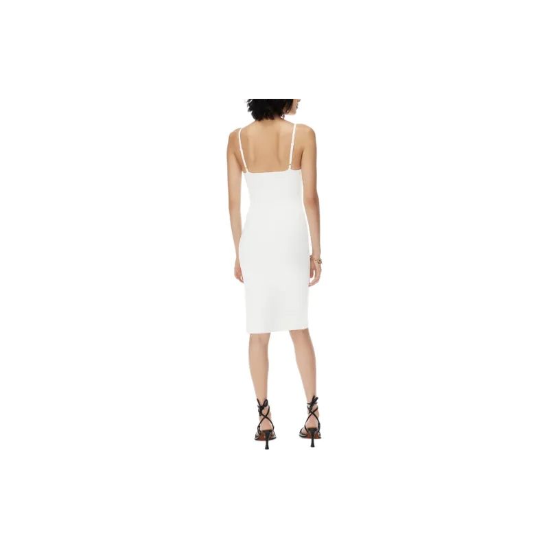 ARITZIA Babaton Lariat Dress Slip Dresses Women's Space White-4
