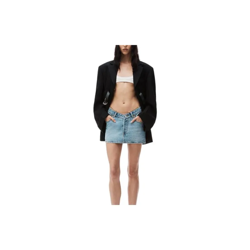 Alexander Wang Chain-embellished Denim Miniskirt-3