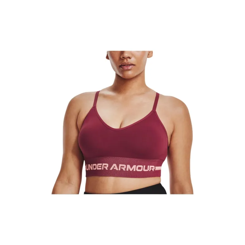 Under Armour Seamless Low Long Sports Bra Sports Underwear Women's Pink Beach-2