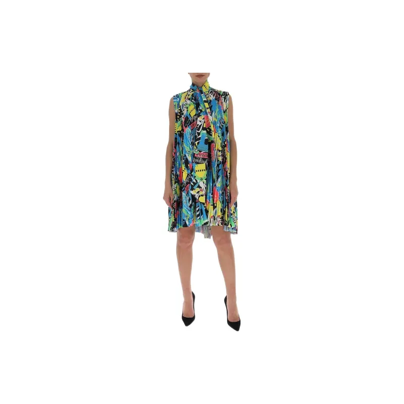 Balenciaga Sleeveless Dress Women's Multicolor-2