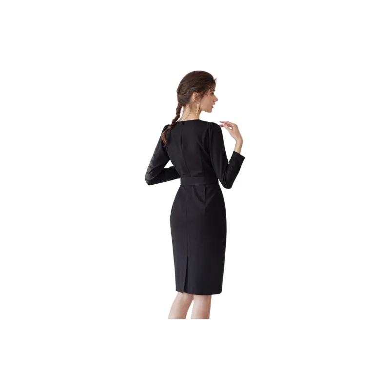 ROEYSHOUSE Long Sleeved Dresses Women's Black-3