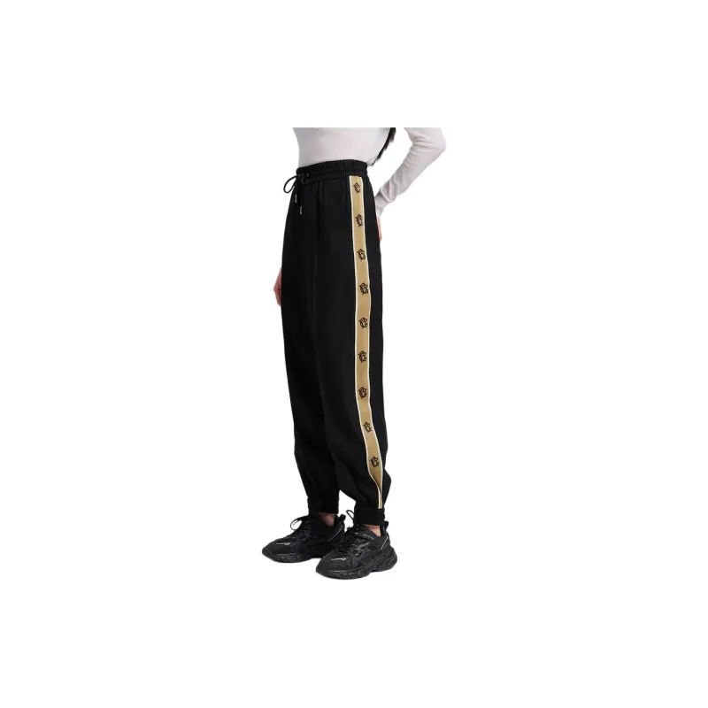 Blood Glitter Knitted Sports Pants Women's Black-2