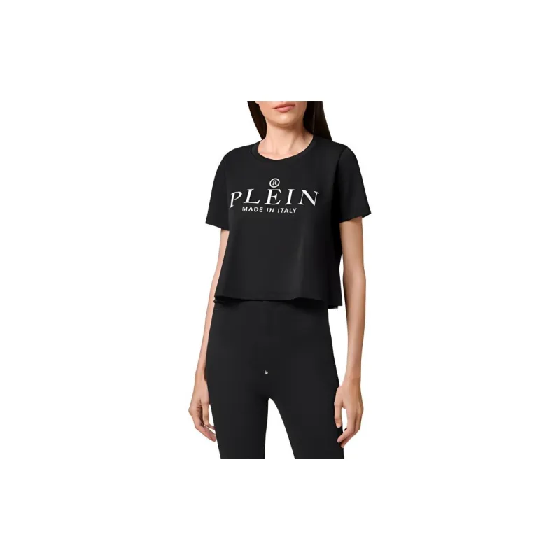 PHILIPP PLEIN Iconic Plein Short sleeve Cropped T shirt-2