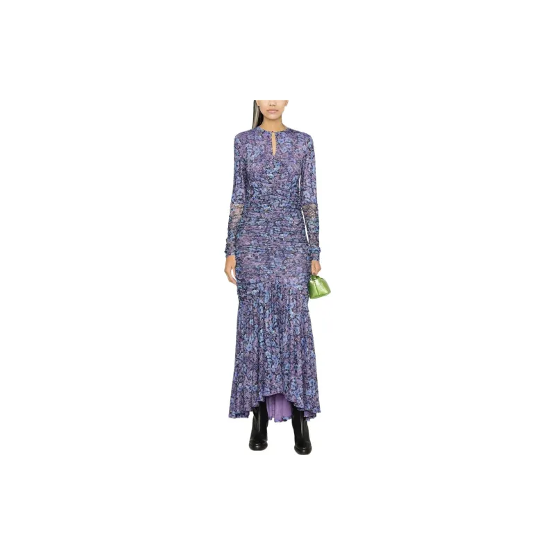 Rotate Long-Sleeved Dresses Women's Blue Purple-1