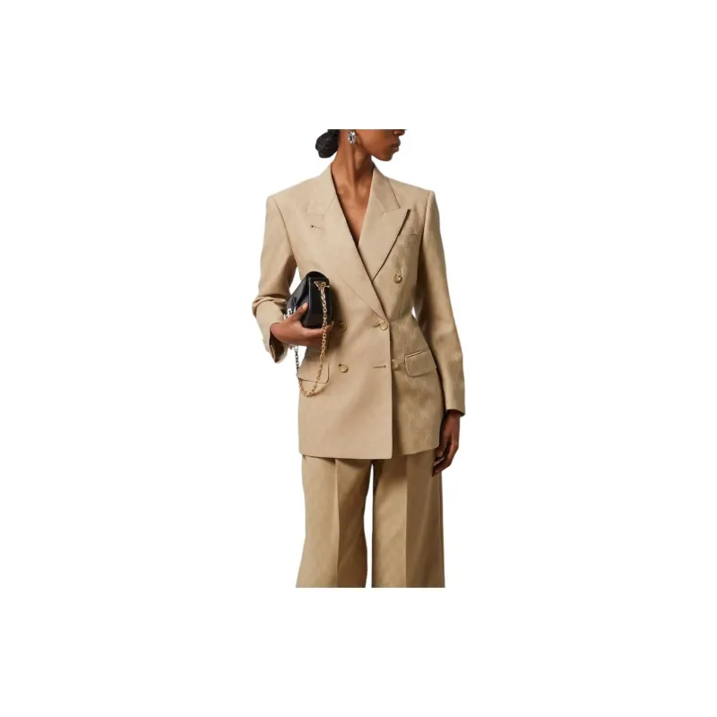 GUCCI Gg Wool Jacquard Jacket 'Camel'-1