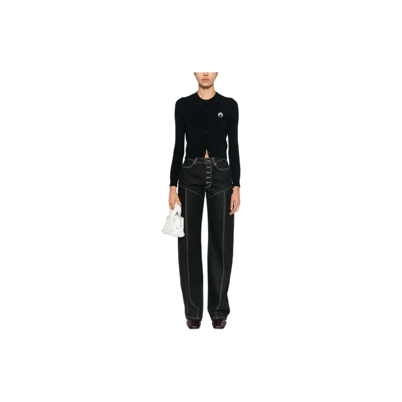 Marine Serre Core Button Up Knitted Cardigan-2