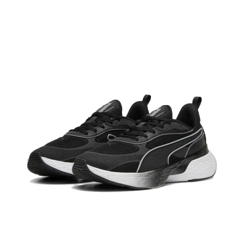 PUMA Softride Sway Breathable Low-Top Running Shoes Unisex Black White-2