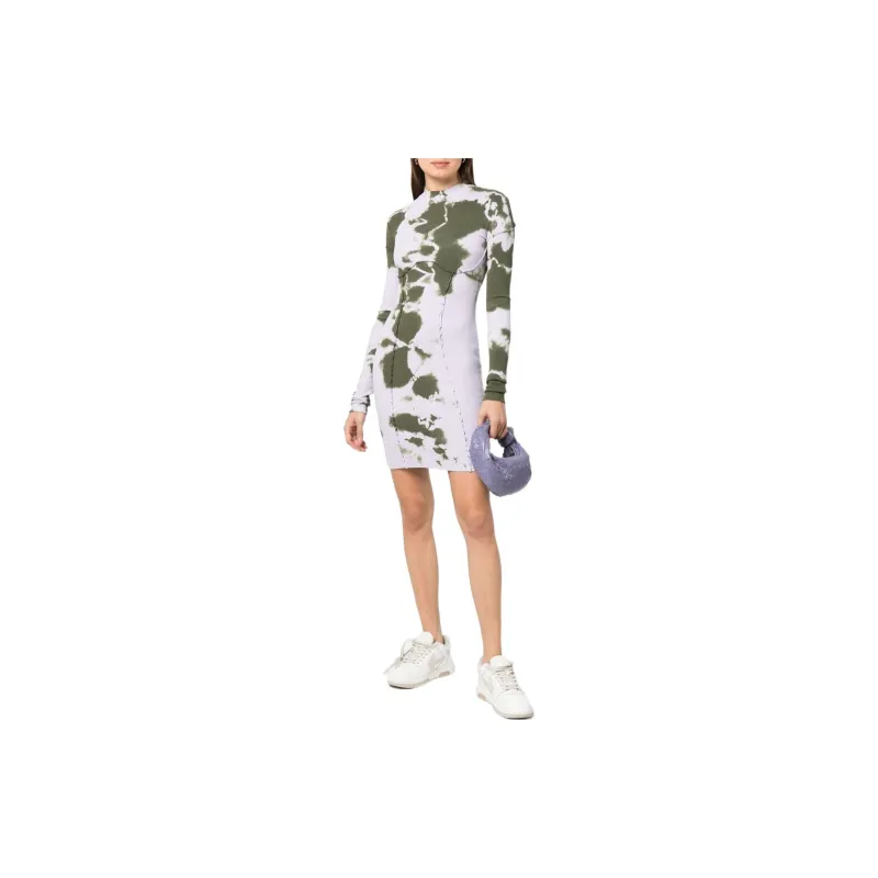 OFF-WHITE Bling Tie-dye Ribbed Minidress-1