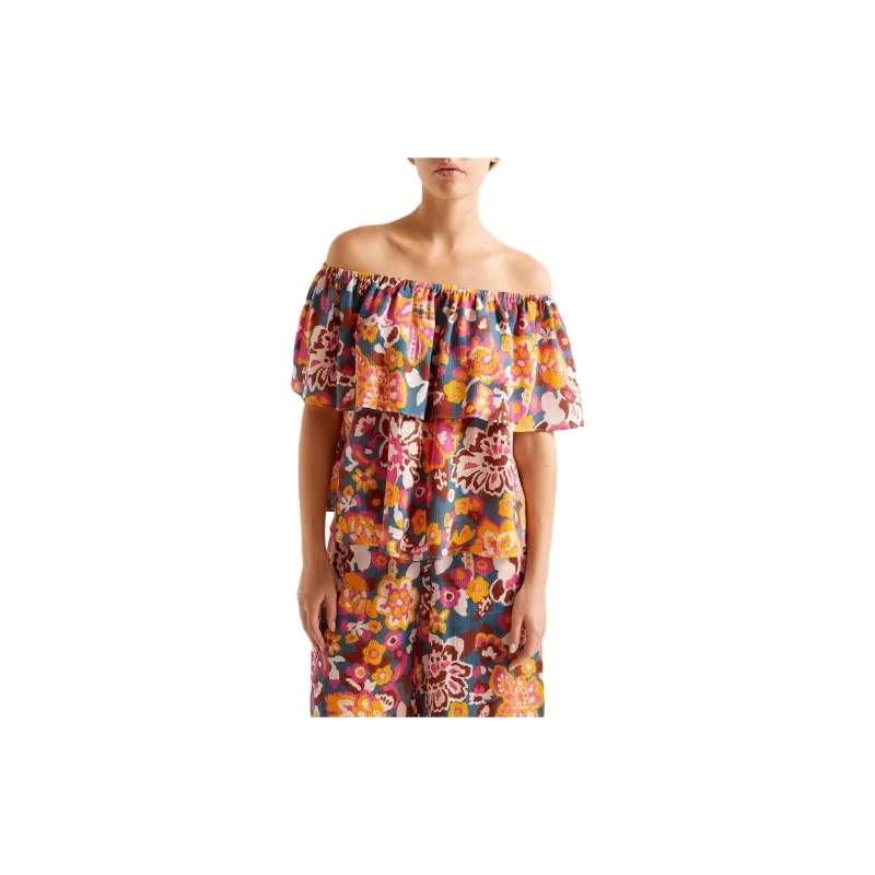 Eres Cardamone Floral-print Bardot Top-2