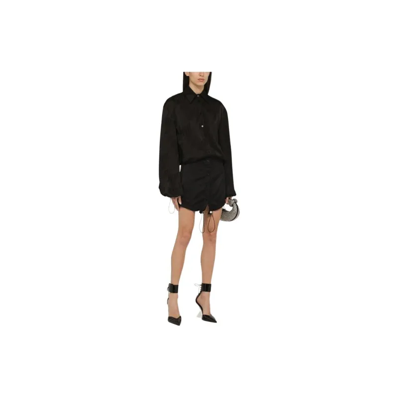 The Attico Drawstring Hem Mini Satin Dress-1