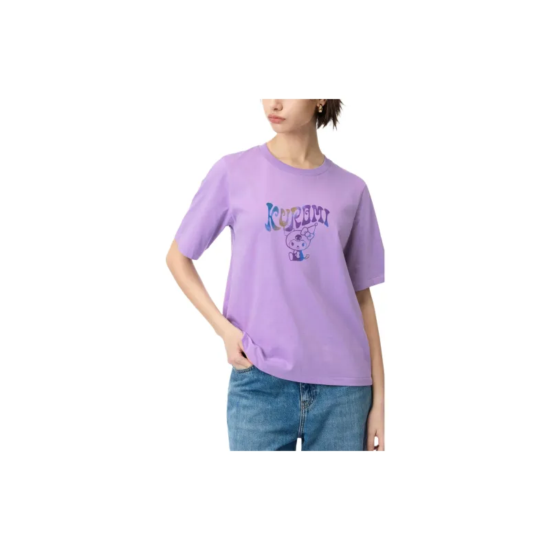 Sanrio X UNIQLO Sanrio/Three Little Piglets Co-branded T-Shirts Women's Blue Purple-3