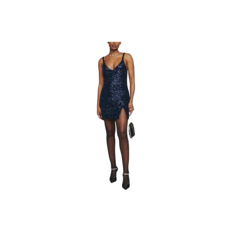 REFORMATION Jimmy Dress Slip Dress Women's Marine Blue-1