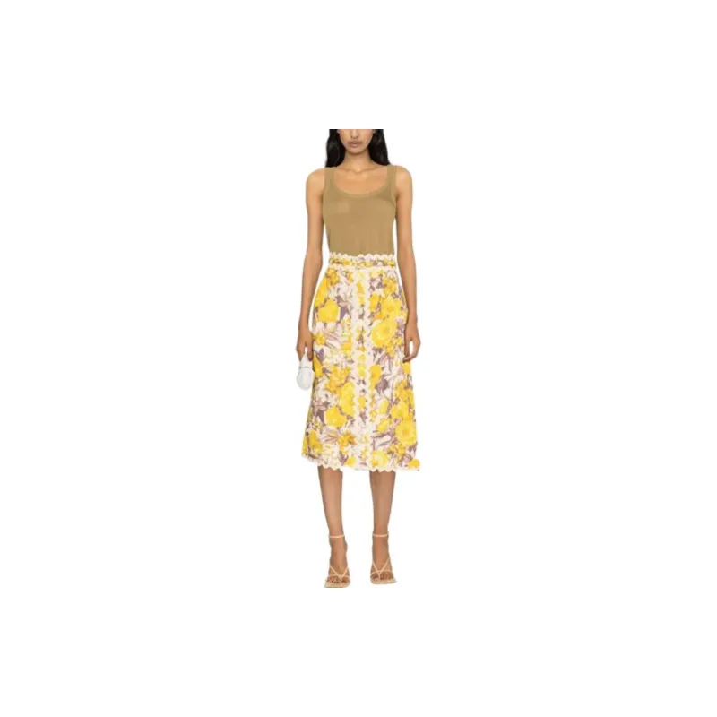 Zimmermann Casual Long Skirts Women's Yellow-2