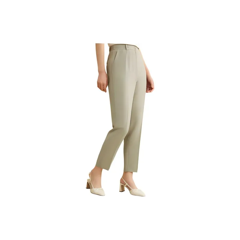 Yiner SS24 Casual Pants Women's Light Silver Gray-4