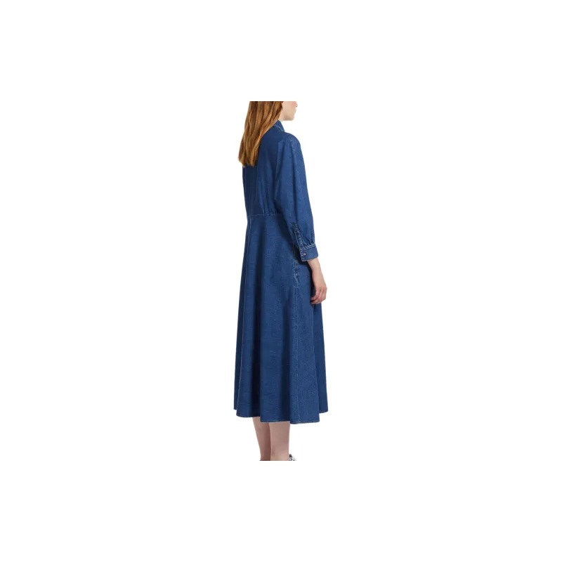 WEEKEND MaxMara Denim Shirt Dress Long Sleeved Dress Women's Blue-3