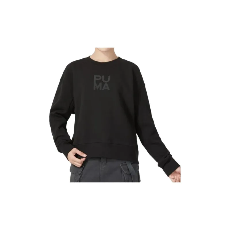 PUMA Infused Crew Sweatshirts Women's Black-4