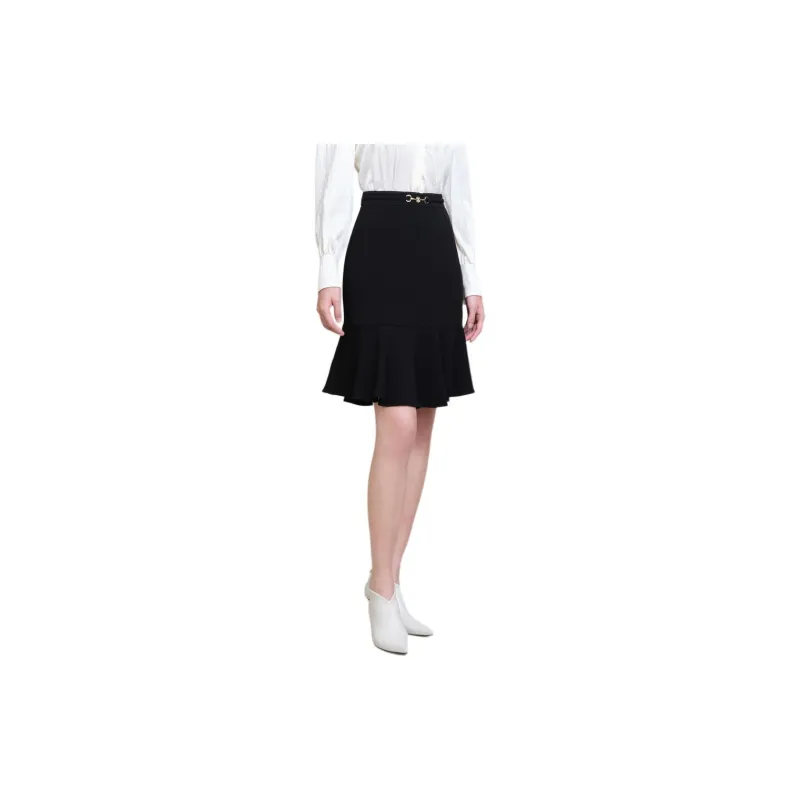 JZ. ANNAKRO Casual Short Skirts Women's Plain Black-3