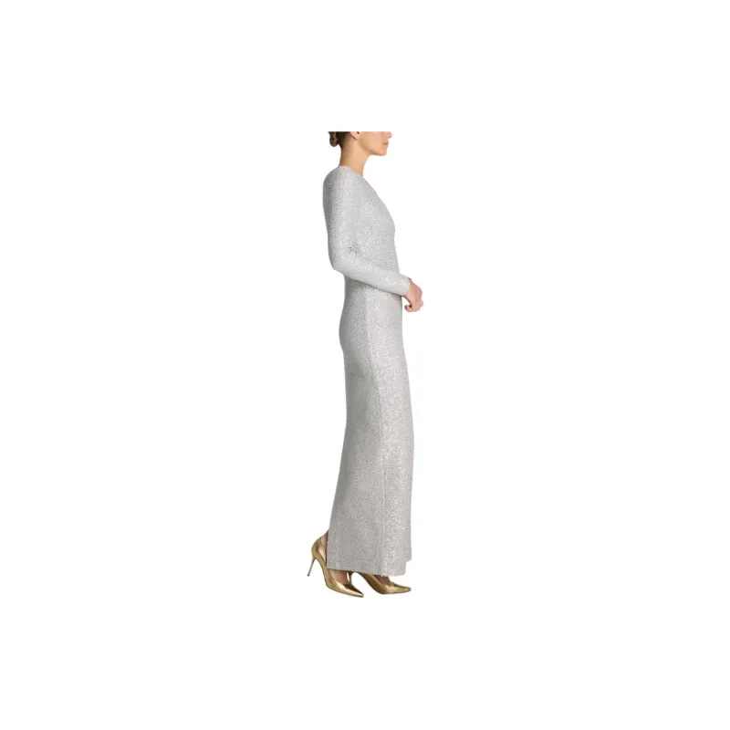 St. John Long-Sleeved Dresses Women's Gray-2