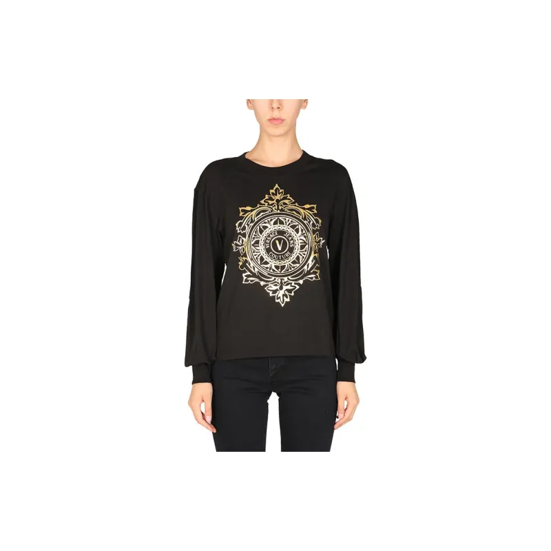 VERSACE JEANS COUTURE FW21 Long Sleeved T Shirt Women's Black-3
