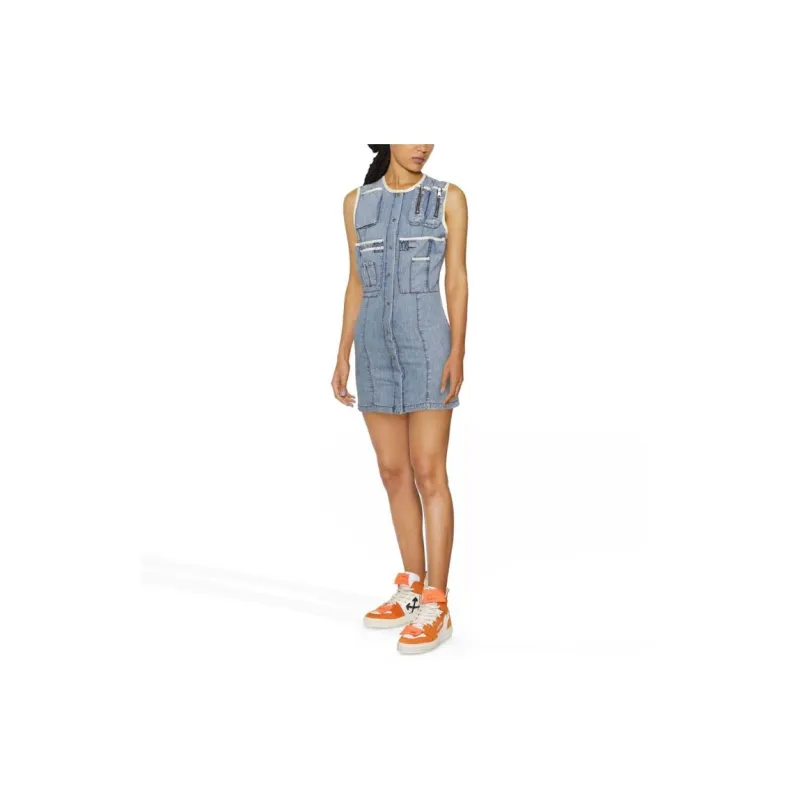 DIESEL Sleeveless Dresses Women's Blue-3