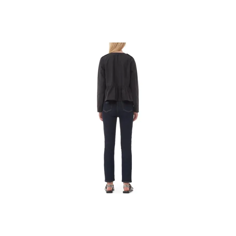 GANNI Bow fastening Organic Cotton Blouse-2