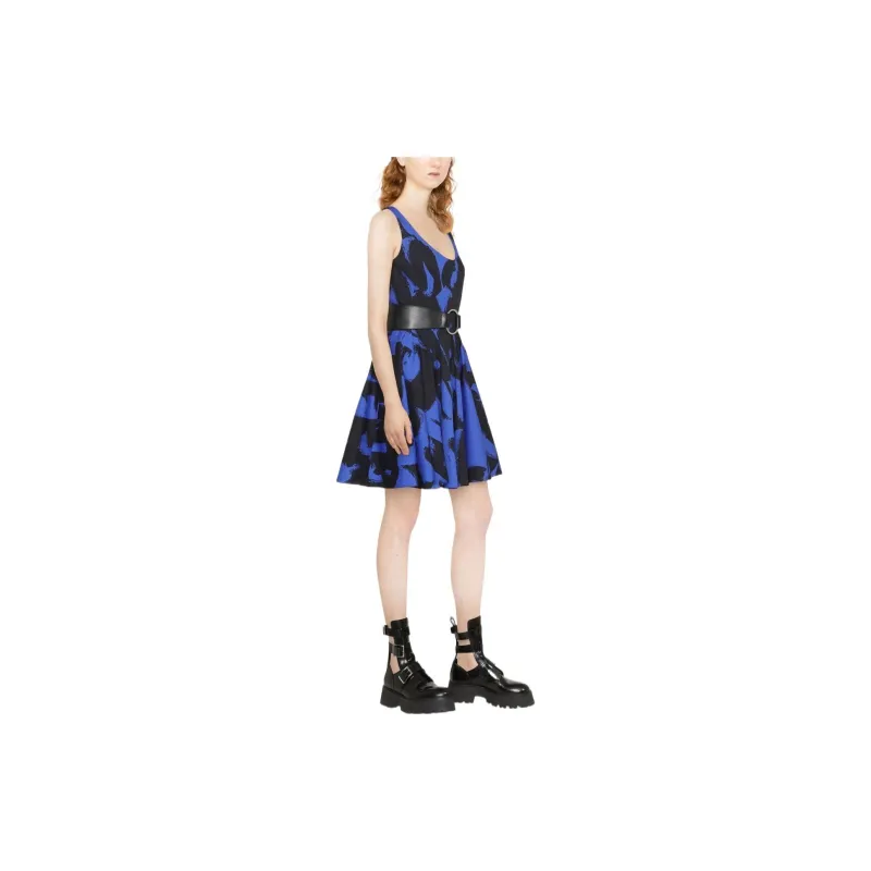 Alexander McQueen Graffiti print Sleeveless Flared Dress-2