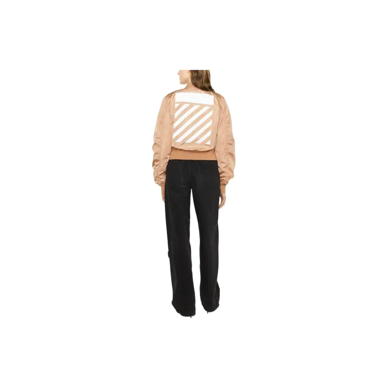 OFF-WHITE Striped Logo Bomber Jacket-2