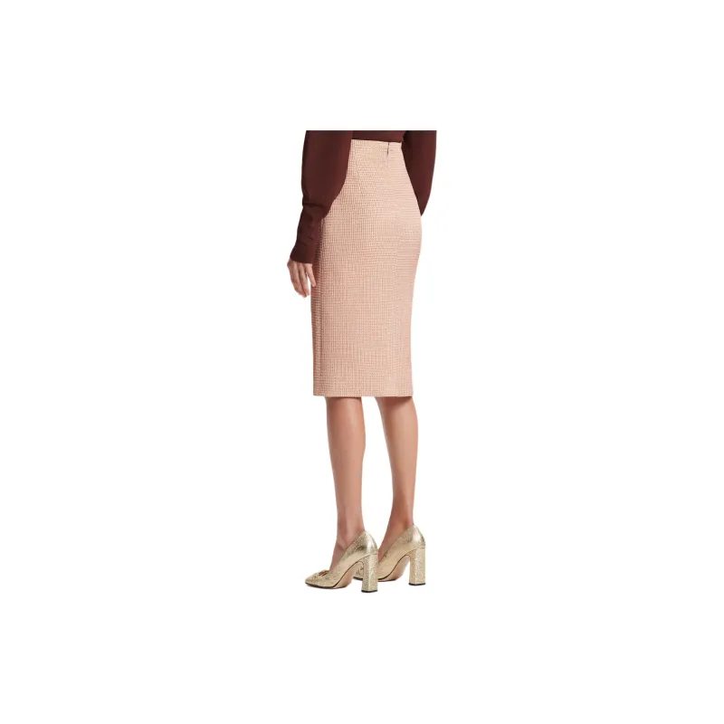 SCANLAN THEODORE Tinsel Gingham Skirt Casual Long Skirts Women's Rose Gold/Rose Gold-2