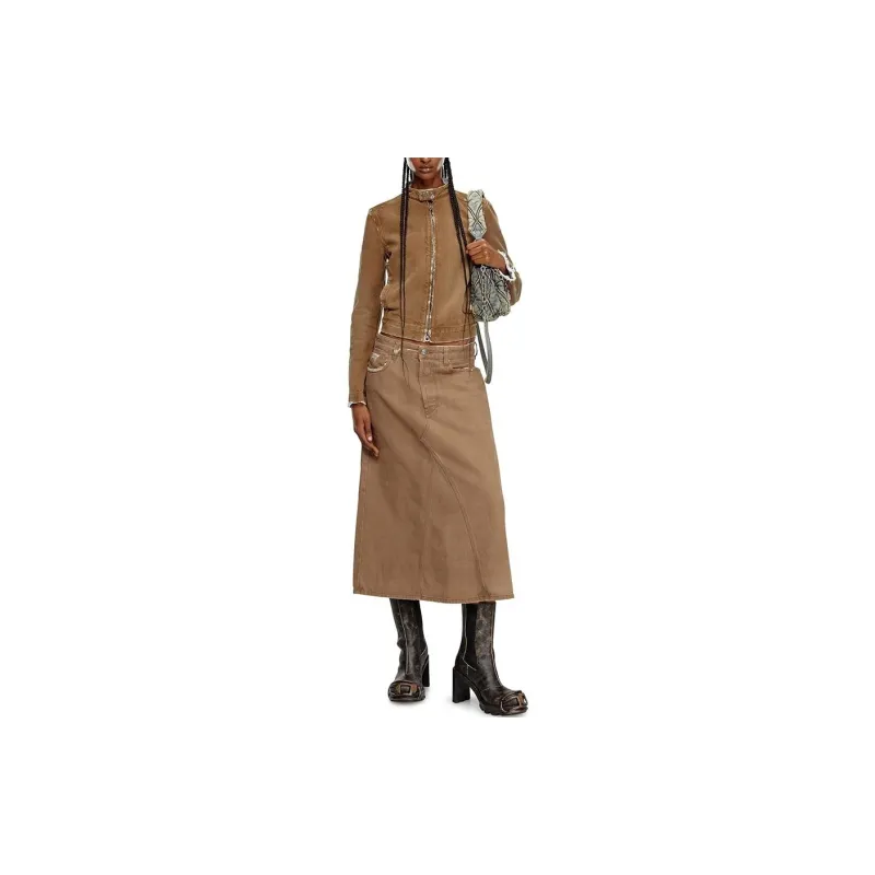 DIESEL FW24 Denim Long Skirts Women's Brown-1